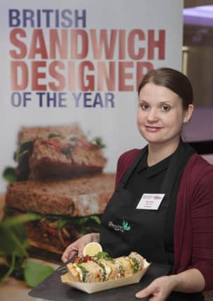 Amy White with her winning sandwich