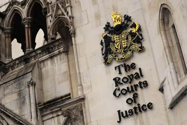 General view of the High Court on the Strand, London.