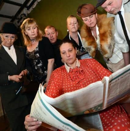 Blyth Players rehearse 'A Murder is Announced'.