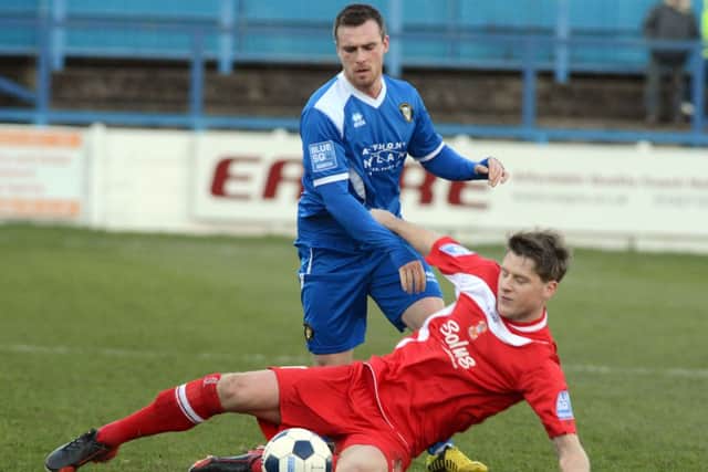 FA Trophy 3rd round. Gainsborough Trinity v Tamworth. Trinity player Dominic Roma G130112-n