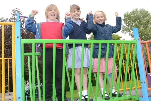 Todwick Parish Council have erected a plaque at Lindley's Croft Children's Playground in memory of Mary Gregory. Children from Todwick Primary School on the playground G130524-1f