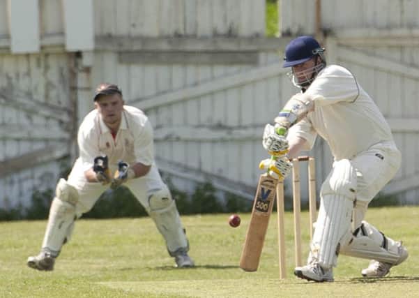 Lea Park CC batsman Andy Whiteley in action