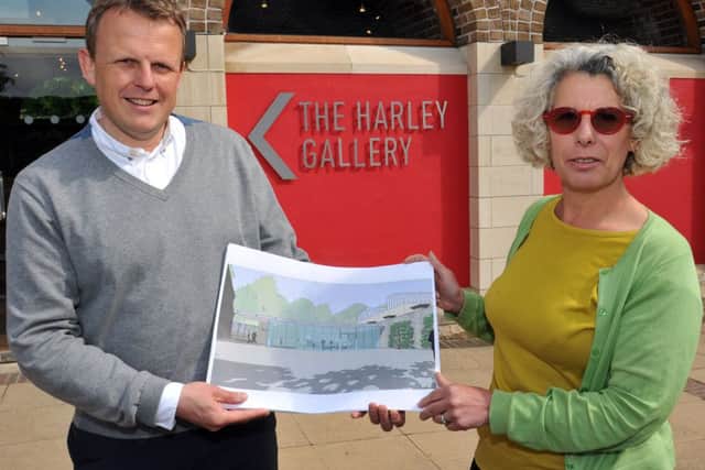 The Harley Gallery at Welbeck have unveiled plans for a new extension to house the Portland Collection. Pictured is Architect Hugh Broughton with Director of the Harley Foundation Lisa Gee (w130529-1a)