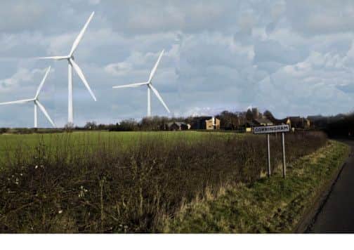 Campaign group No To Local Wind Farms has produced this image to show what a wind farm near Corringham would look like