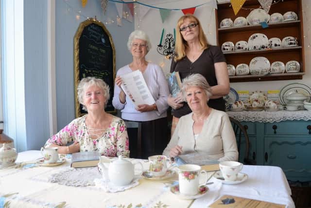 Reading club at Grannys Tea Room in Todwick. Pictured are Betty Williamson, Marilyn White, Joyce Ing and Eileen Northall G130607-7a