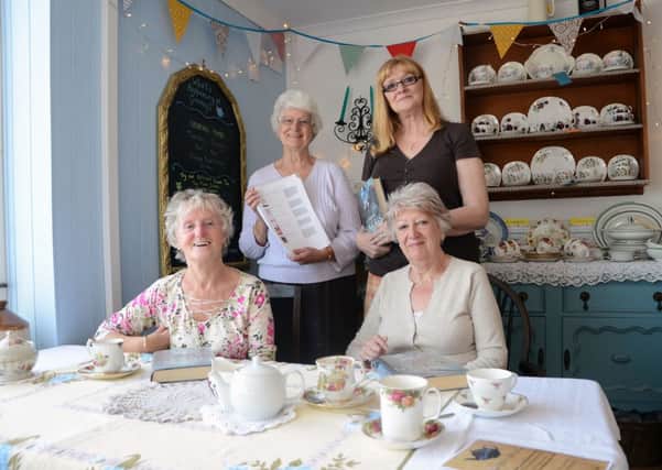 Reading club at Grannys Tea Room in Todwick. Pictured are Betty Williamson, Marilyn White, Joyce Ing and Eileen Northall G130607-7a