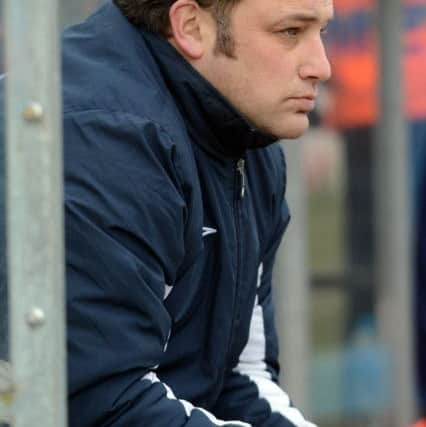 Gainsborough Trinity v Wrexham. FA Trophy semi-final 2nd leg. Trinity manager Steve Housham G130223-1d