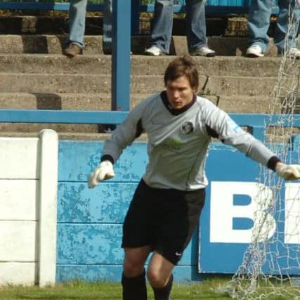 Gainsborough Trinity v Harrogate Town. Trinity keeper Phil Barnes pictured.