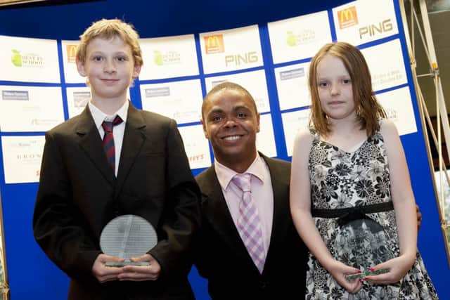 The Gainsborough Standard 'Best In School' Awards presentation was held at Gainsborough Golf Club on Tuesday evening. Most Inspiring Student ,Award winner James Curtis and Star Pupil of the Year, Award winner Teagan Steer pictured with Best In School Awards evening compare, Danny Oates of Capital FM's Breakfast Show, Hirsty's Daily Dose