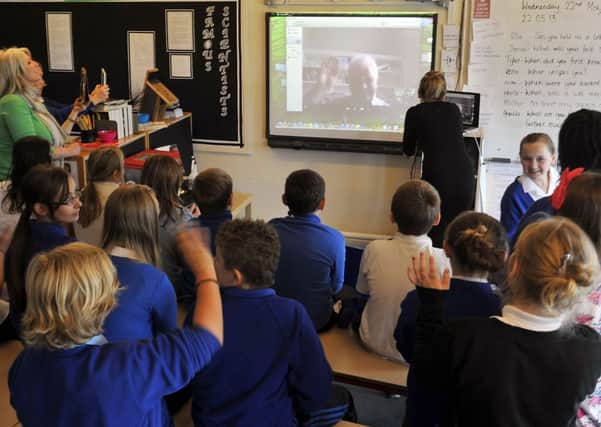 Children at St Augustine's Primary School had a SKYPE session with NOBEL prize winner Sir Paul Nurse (w130522-3e)