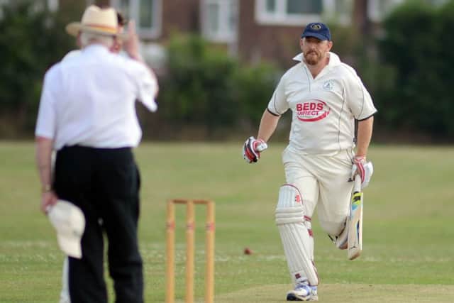 Lea Park v Teversal. Lea batsman Andy Dewick G130714-9e