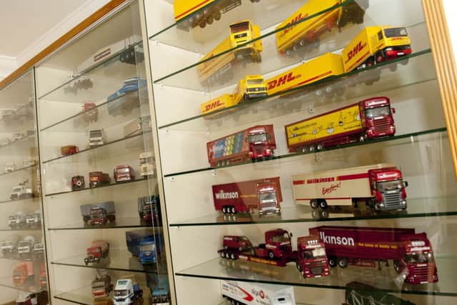Mick Stone with is display of Dinky Lorries