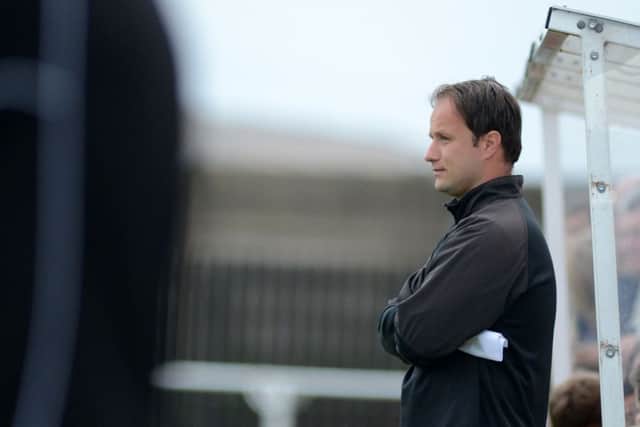 Worksop Town v Mansfield Town. Tigers manager Mark Shaw G130710-4j
