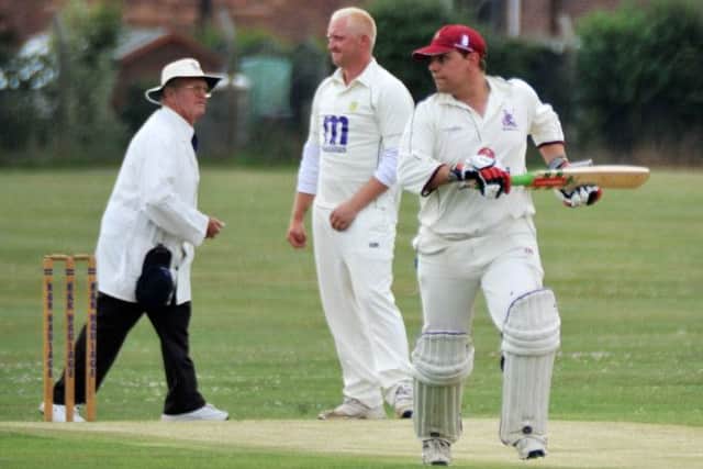 Marshalls v Clay Cross Works, pictured is Marshalls batsman Shaun Metcalfe (w130727-1e)