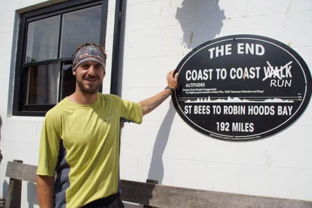 Ronnie Staton in Robin Hood's Bay after completing his 200 mile run.