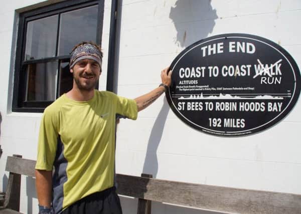 Ronnie Staton in Robin Hood's Bay after completing his 200 mile run.