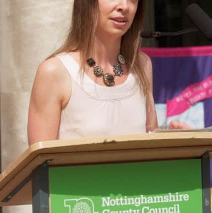 Catherine Turnill reading at the rededication service