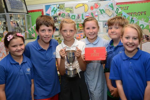 Pupils at Whites Wood Academy in Gainsborough celebrate after winning the Lincolnshire Show Schools Challenge G130714-2b