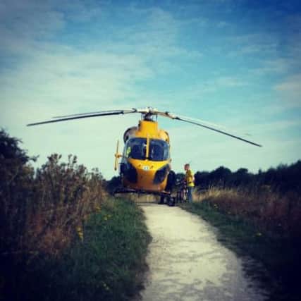 Reader Karolina Bajorunaite captured the Air Ambulance landing at Langold Lake
