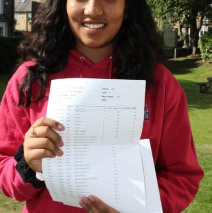 Nayana Punnoose was thrilled with her top grades from Sheffield High School