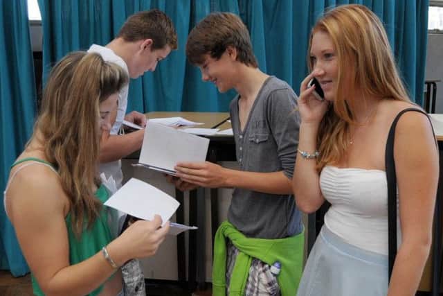 GCSE results day at Dinnington Comprehensive (w130822-3h)