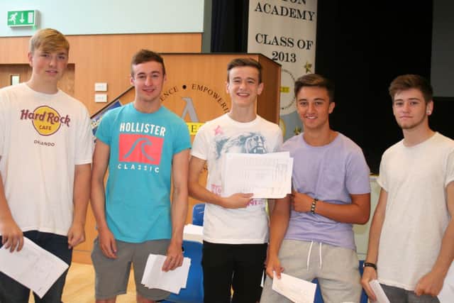 Aston Academy GCSE students Bradley Elliott, Jack Fogg, Sam Drurry, Jack Cassim and Rylan Cranmer