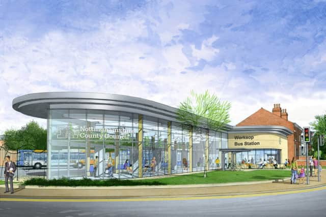 Artists impression of the new Worksop Bus Station