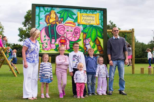 Roxis husband, Paul, and six children opened the playground at Misterton Primary School