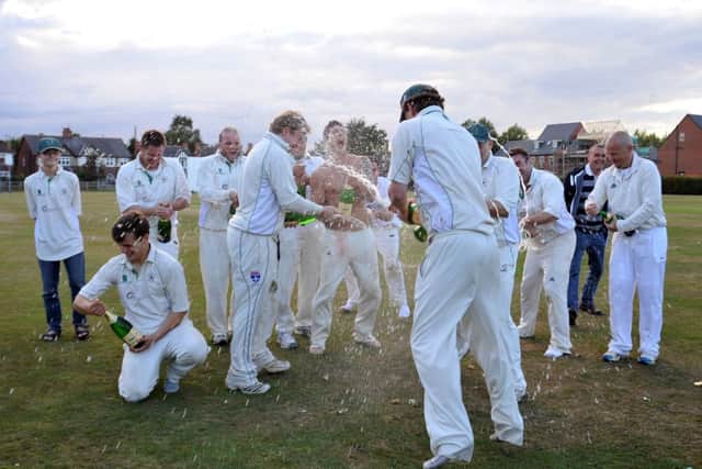 Ordsall Bridon v Retford. Ordsall celebrate becoming Bassetlaw Champions
