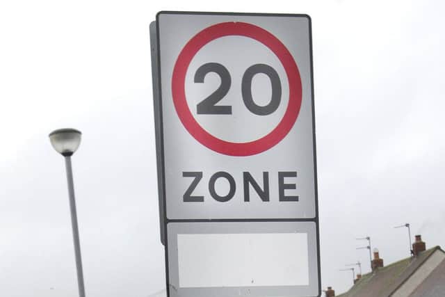 A 20mph speed limit sign