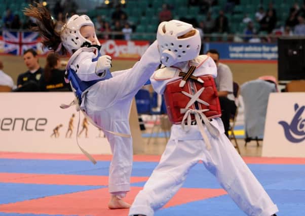 Holly Frost in action in the British National Taekwondo Championships