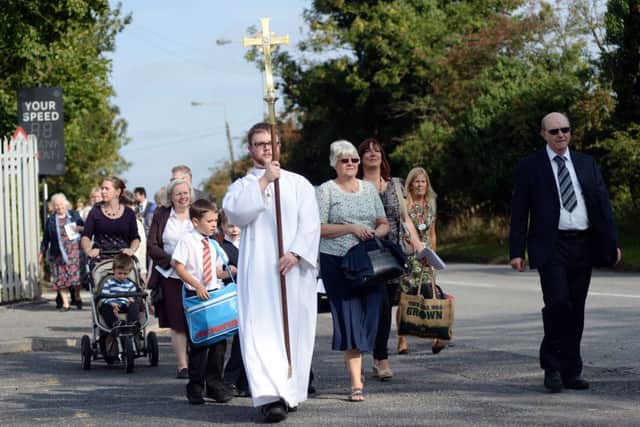 A special procession was held in Harworth for for new vicar Rev Leah Vasey-Saunders G130913-11a