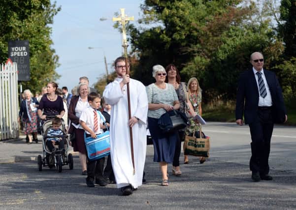 A special procession was held in Harworth for for new vicar Rev Leah Vasey-Saunders G130913-11a