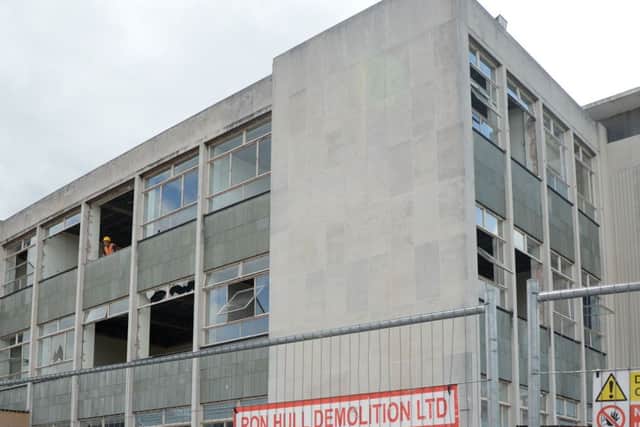The old Guildhall in Gainsborough which is being prepared for demolition G130806-3b