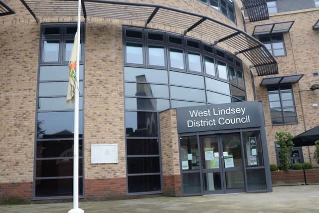 The flag is flying at half mast at West Lindsey Council offices for Coun Chris Underwood-Frost who has died G131018-5a