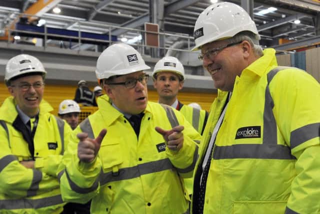 Secretary of State for Transport Patrick McLoughlin MP visited Lang O'Rouke to view the London Crossrail station being constructed at the site (w131209-2j)