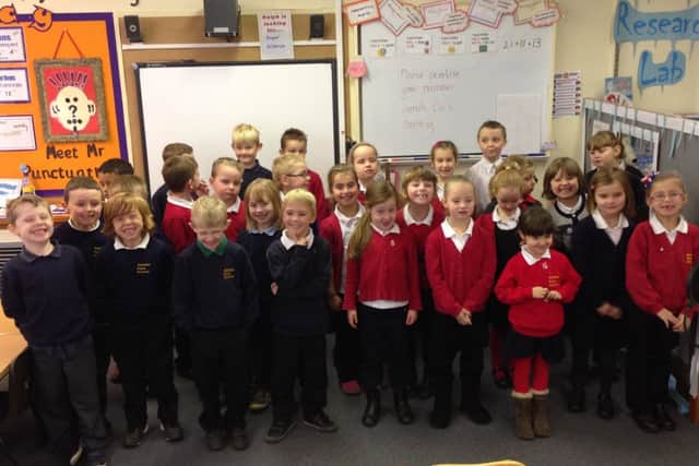 The class at Anston Park Infant School sang on the chorus
