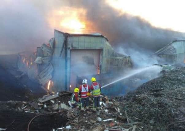 The fire broke out at the recycling plant on Sunday 23rd February