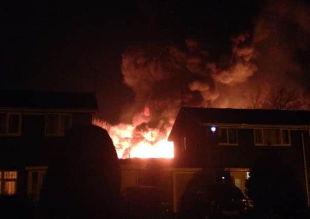 Fire at Greenacre Day Centre, visible from Iglemere Close. Photo courtesy of Liam Gabbitas.