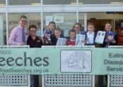 Winners and their parents with Julie Day, team leader Sainsburys; Richard Murten, duty manager Sainsburys and Leah Stocken from FREED Beeches eating disorder service