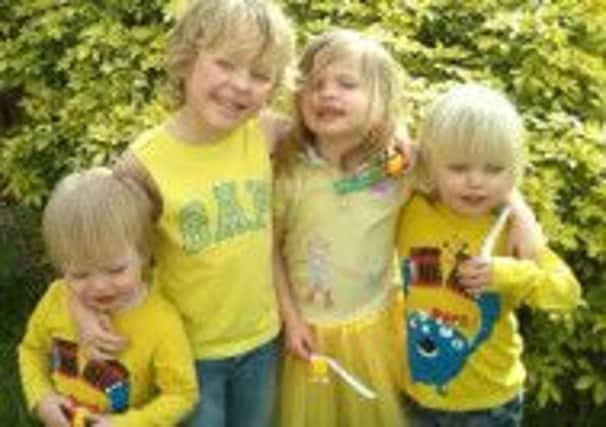 Rachel's four children show their support for her campaign