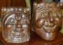 Continental life-sized carved oak character faces stolen from Hemswell Antiques Centre.