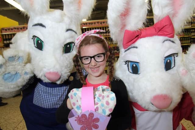 The children were joined by Easter bunnies