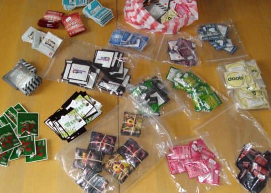 The packs seized from Gateford Road shop Bing Bong