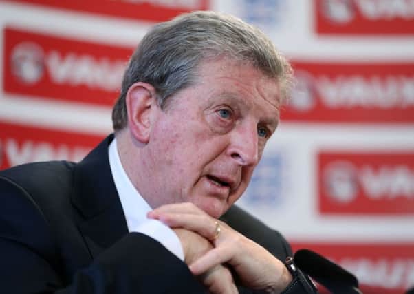 England manager Roy Hodgson during the England squad announcement at Griffin House, Luton. PRESS ASSOCIATION Photo. Picture date: Monday May 12, 2014. See PA story SOCCER England. Photo credit should read: Mike Egerton/PA Wire.  RESTRICTIONS: Use subject to FA restrictions. Editorial use only. Commercial use only with prior written consent of the FA. No editing except cropping. Call +44 (0)1158 447447 or see www.paphotos.com/info/ for full restrictions and further information.