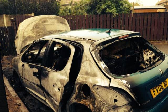 Adele Joynson's car was burnt out in a fire outside her home in Carlton-in-Lindrick