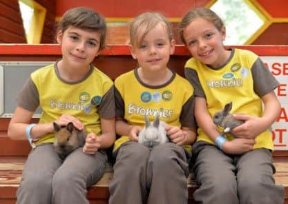 Over 3,000 Brownies and their leaders gathered at Wheelgate Theme Park for a big birthday party to celebrate the Brownie centenary. Pictured are girls from the 6th Worksop Brownies