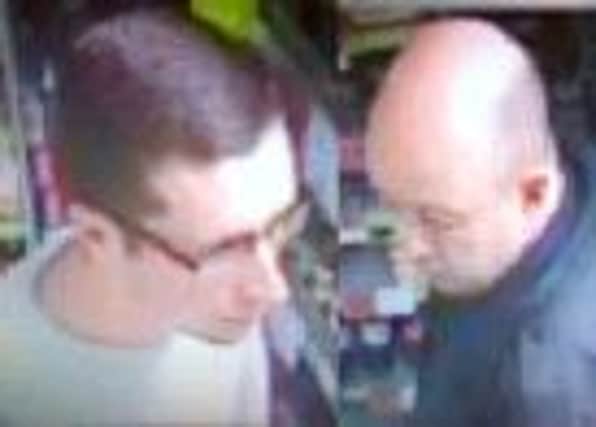 Police want to speak to these two men about a theft from a shop in Blyth