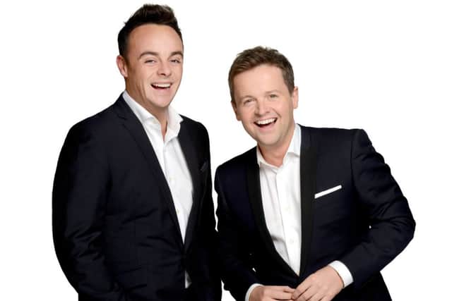 Ant & Dec's Saturday Night Takeaway is an ITV Studios production for ITVANT & DEC'S SATURDAY NIGHT TAKEAWAY on Saturday 22 February 2014Picture shows Host Ant & DecAward winning hosts Ant & Dec are back with their hugely popular entertainment series Ant & Dec's Saturday Night Takeaway.  The only series on TV that says 'Don't just watch the ads - win them!' returns to the our screens with a host of brand new stunts, surprises and shocks for the studio audience and viewers at home. 'A' list superstars will also be joining the fun live in the studio, but not even the biggest stars are safe as the Geordie duo lead some of their most ambitious celebrity set-ups.   This series sees Ant & Dec attempt their most difficult Undercover to date, tricking close friend and fellow TV host Holly Willoughby.  Whilst This Morning's Eamonn Holmes and Ruth Langford take Ant & Dec's lead in a brand new I'm A Celebrity Get OutÉof Me Ear! Ashley Roberts will be back to challenge the pair to the ultimate duel in Ant V