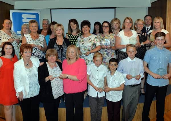 The Worksop Guardian Best in Schools awards, the winners gather after the awards ceremony